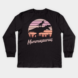 Mommasaurus T-Rex Dinosaur Kids Long Sleeve T-Shirt